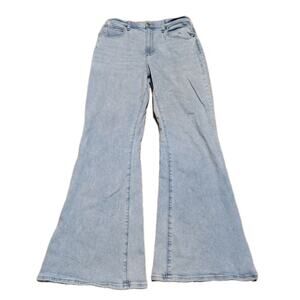 Abercrombie Fitch The Flare Ultra High Rise Light Wash Stretch Jeans Size 32/14